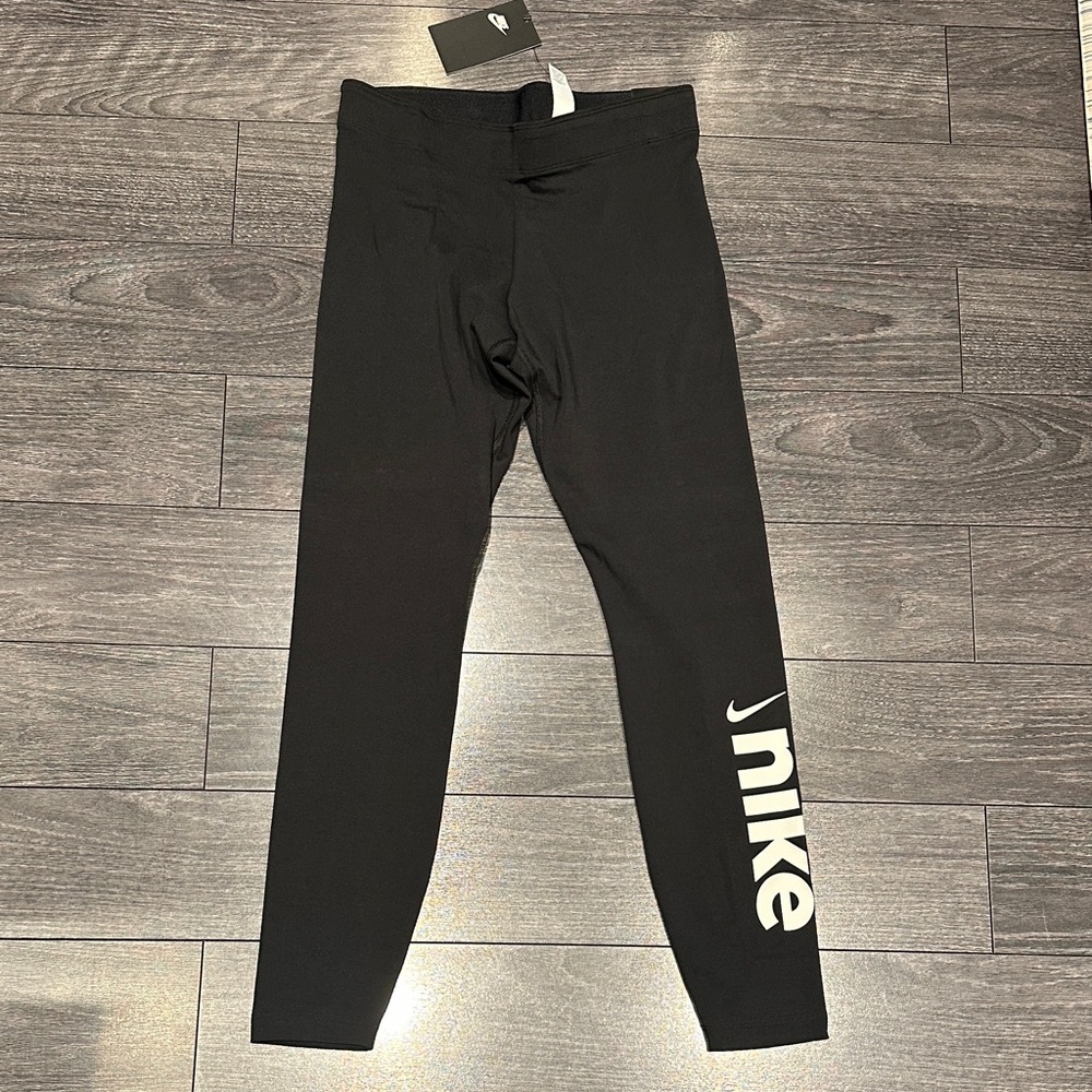 Nike Women’s Black Leggings with White Logo